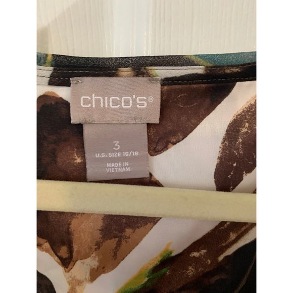 Chico's Multicolor Sleeveless V Neck Floral Crop Top 16/18 - Picture 4 of 4